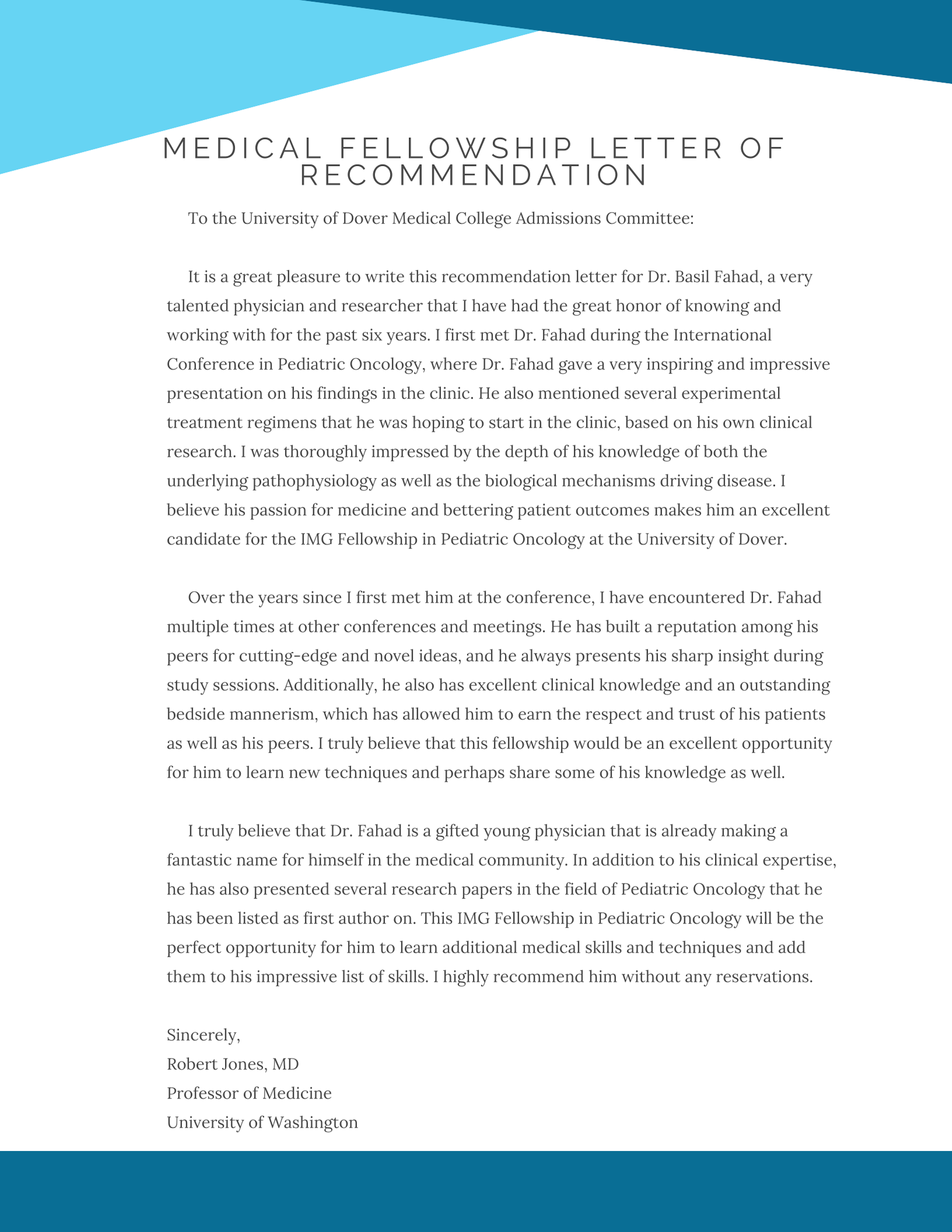 Sample Letter Of Recommendation For Residency Application For Img 