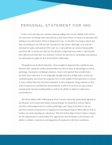personal statement for img